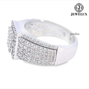 Best Quality Jewelux 925 Silver Rhodium Plated <b>Cocktail</b> <b>Ring</b> Round Brilliant Cut Diamond Engagement Anniversary IGI From India - Product Image 3