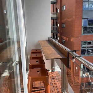 Mesa de Balcón Plegable Moderna de Teca, Muebles de Exterior de Diseño Minimalista para Apartamento, Duradera, con Garantía de 24 Meses - Product Image 3