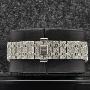 Montre de sport de luxe pour homme 41 mm, cadran analogique glacé, moissanite, bracelet 20 mm en acier inoxydable, logo personnalisé, collection Hip Hop, cadeau de mariage - Product Image 4