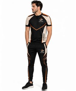 Conjunto Deportivo Personalizado de Camiseta y Pantalones de Poliéster para Hombre, Ropa Deportiva, Traje de Entrenamiento, Ropa Atlética, Conjunto de Gimnasio, Fábrica OEM ODM - Product Image 1