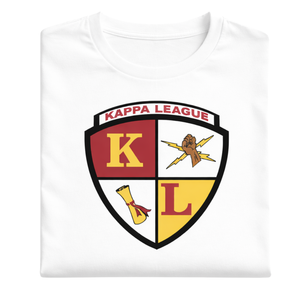 T-shirt blanc avec écusson Kappa Alpha Psi Kappa League, vêtement de fraternité grecque au design classique, confort premium et coupe élégante - Product Image 6