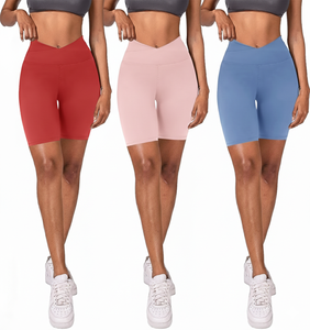 กางเกงขาสั้นออกกำลังกายสำหรับผู้หญิงเอวสูงระบายอากาศได้ดีพร้อมกางเกงขาสั้นโยคะพิมพ์ลายแบบถ่ายเทความร้อนกางเกงขาสั้นกีฬาพร้อมกางเกงขาสั้นออกกำลังกายแบบยืดได้สี่ทิศทาง - Product Image 3