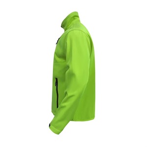 Chaqueta Softshell Verde Lima para Hombre, Cierre de Cremallera, Cuello Alto, Resistente al Agua, para Actividades al Aire Libre, Corte Regular, Temporada de Otoño - Product Image 3