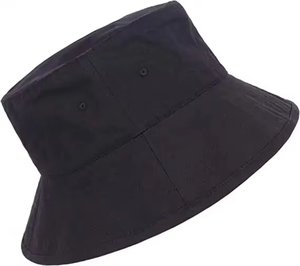 Chapeau Bob Unisexe Noir Écologique Respirant en Toile Couleur Unie Ajustable pour Adultes Printemps-Été - Product Image 5