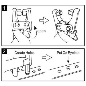 Pince à œillets manuelle professionnelle à économie d'énergie de 65 % avec 100 œillets nickelés de 4 mm - Product Image 5