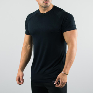 <b>Men's</b> <b>Black</b> <b>Slim</b> <b>Fit</b> Short Sleeve T-<b>Shirt</b> O-Neck Quick Dry Knitted Sporty Style - Product Image 1