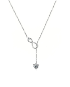Trendy Dainty 1.18ctw Infinity Glow Long Pendant <b>Necklace</b> Y Shaped <b>Necklace</b> in 14K Solid Gold DE VVS Lab Diamond Drop <b>Necklace</b> - Product Image 5