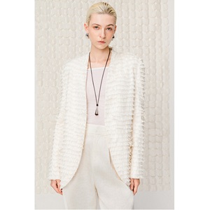 Low MOQ <b>Blazer</b> <b>Set</b> For Women SOLVIRE TEXTURE <b>BLAZER</b> Women ODM Premium Linen <b>Blazer</b> <b>Set</b> With Handcrafted Frayed Texture - Product Image 1