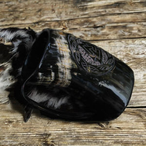 Le Chope Corne de Berserker Warhorn Produit d'artisanat naturel fabriqué à la main - Product Image 5