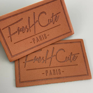 Custom Embossed Leather Label Patches Logo 3D Raised Badge Apparel OEM Supplier - Product Image 5
