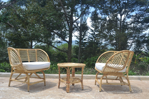 Rattan Garden Furniture Set <b>Outdoor</b> Bistro Chair and <b>Table</b> Tropical Style Weather Resistant Natural Rattan Patio Set - Product Image 6
