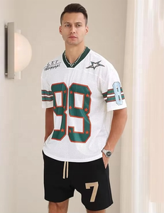 Camisetas deportivas de malla con cuello en V y estampado de números personalizadas al por mayor para hombre, transpirables, de manga corta, para equipos, proveedor a granel - Product Image 2