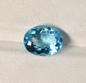 อัญมณีบุษราคัมเกรด AAA 11X9มม. 16X12มม. ทรงวงรีเหลี่ยมตัดเป็นรูปไข่อัญมณีสีฟ้าแบบหลวม - Product Image 1