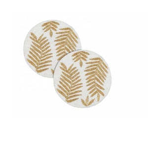 High Quality Handmade White Glass <b>Beaded</b> Charger Plate Table Mat and Place Mats for Dining Glass Crafts - Product Image 5