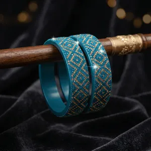 Ensemble de 2 bracelets bleus à motif géométrique, style Lac Fashion - Product Image 5