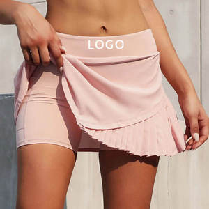 Jupe-short de tennis imprimée et déchirée pour femme, taille haute, respirante et extensible, avec poches, idéale pour le fitness et le golf - Product Image 1