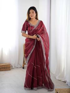 Glitter Grace Saree Golden Spark Designer Saree Royal Glow Party Saree Elegant Twinkle Saree Festive wear classy evening events - Product Image 1