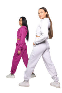 Conjunto Deportivo de Dos Piezas para Mujer, Sudadera Corta con Cierre y Pantalones Jogger, Estilo Casual, 100% Algodón - Product Image 3
