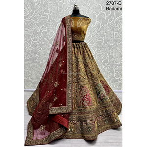 ชุดเจ้าสาวอินเดียกำมะหยี่คอลเลกชันสำหรับเจ้าสาวกับงาน zarkhan โดย fabzone - Product Image 5
