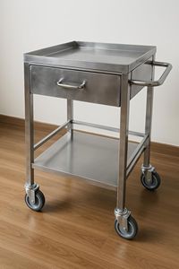 Carrito de Instrumentos de Acero Inoxidable con Cajón – Carro de Utilidades Médico y Dental Portátil - Product Image 2