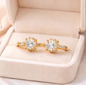 Pendientes de Diamantes de Corte Brillante Cultivados en Laboratorio, Chapados en Oro y Plata, Certificados por ZAWO HOUSE, VVS1, Únicos y Modernos - Product Image 6