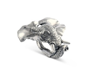 Elegant Silver <b>Elephant</b> Napkin Ring Handcrafted Safari <b>Table</b> Decor Luxury Textured Metal <b>Elephant</b> Napkin Holder - Product Image 4