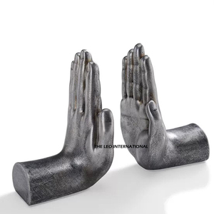 Atractivos sujetalibros de metal con forma de mano para decoración de biblioteca en el hogar y soporte para estantería de oficina con diseño artístico. - Product Image 1
