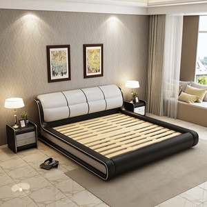 เตียงคู่สไตล์โมเดิร์นสำหรับโรงแรม ขนาดควีนไซส์ โครงไม้หุ้มหนัง ดีไซน์สวยงาม เป็นมิตรกับสิ่งแวดล้อม ทนทาน เฟอร์นิเจอร์ห้องนอน - Product Image 4