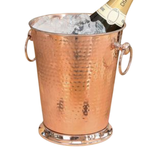 Cubo de Hielo de Acero Inoxidable Martillado, Diseño Redondo, Hecho a Mano, Elegante Enfriador de Bebidas para Fiestas, Enfriador de Botellas de Champán para Hoteles y Restaurantes - Product Image 6