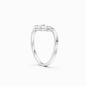 Bague de fiançailles de luxe en platine fine sertie d'un diamant naturel de couleur G, taille brillant, certifié IGI, finition rhodiée - Product Image 1