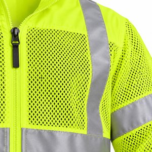 Chaleco de seguridad transpirable, reflectante, ligero, de alta visibilidad, para trabajo en verano, ropa de construcción. - Product Image 3