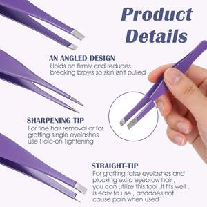 Juego de 3 Pinzas Puntiagudas de Acero Inoxidable – Puntas Finas para Pelo Encarnado, Extracción de Astillas y Depilación de Cejas - Product Image 3