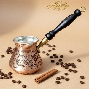 Cafetière turque en cuivre Alabanza Enterprises avec poignée en bois, design vintage, grande capacité, réutilisable, pour la cuisine - Product Image 2