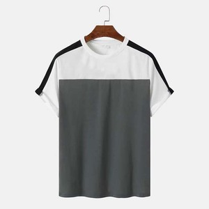 เสื้อยืดคอกลมโอเวอร์ไซส์พิมพ์ลายตามสั่งสำหรับผู้ชาย ผ้าฝ้าย 100% ไซส์พลัส สีบล็อก น้ำหนัก 220 กรัม เสื้อเปล่าลำลอง - Product Image 1