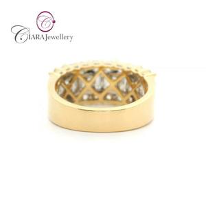 Nuevo clásico 18K AU750 oro blanco sólido redondo natural y anillo de diamantes Baguette para bodas fiestas aniversarios - Product Image 6