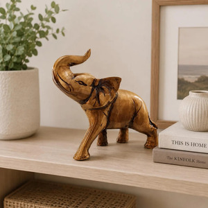 Figurine d'éléphant en laiton SHUBHAM, artisanat en métal, statue animale, décoration de table, cadeau pour la maison ou le bureau - Product Image 6