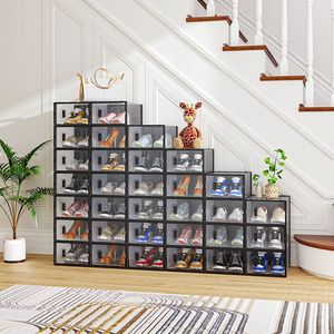 Small Size Black Plastic Mesh <b>Shoe</b> <b>Storage</b> Box 32PCS 332314cm Clear Design Style Freely Combinable Organizer - Product Image 2