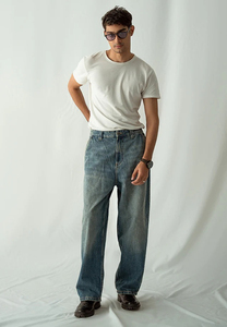 FLY HUMBLE SPORTSWEAR Jeans de Mezclilla Formales para Hombre, Corte Recto, Cintura Media, 100% Algodón, Transpirables, Ligeros, OEM, Venta al Por Mayor - Product Image 5