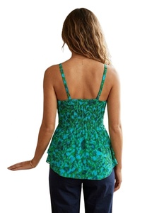 Blusa de Primavera para Mujer, Ecológica, de Rayón, Cuello en V, Casual, Sin Mangas, con Lazos Delanteros, Estampado Floral Digital, Estilo Bohemio - Product Image 4