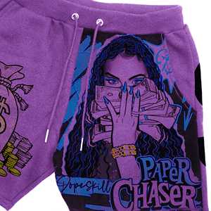 Pantalones Cortos Personalizados para Hombre con Estampado Gráfico, Estilo Urbano, Color Morado, Proveedor Mayorista OEM, Fabricante al por Mayor - Product Image 2
