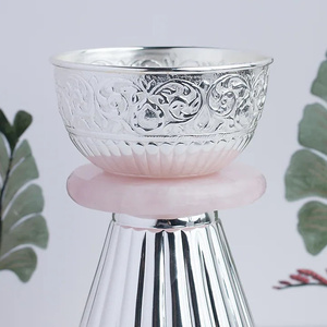 Highest Quality Polished Stainless Steel Bakhoor burner Customized Size Incense burner With Brass Leaf Design <b>Stand</b> for Sale - Product Image 1