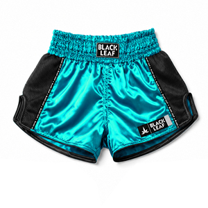 Shorts de Muay Thai unisexe en maille respirante violet-noir, coupe régulière, pour entraînement MMA et utilisation en ring (adulte) - Product Image 4
