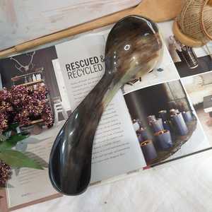 Custom Made Natural Buffalo Horn Kitchen Cutlery, Including Horn <b>Spoons</b> & Horn Fork Hand Carved Buffalo Horn <b>Serving</b> <b>Spoon</b> - Product Image 3