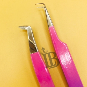 Offres Exceptionnelles : Pinces à Cils en Vison Durables Rose Ombré pour Extensions de Cils, Pinces Plates avec Logo Offert - Product Image 6