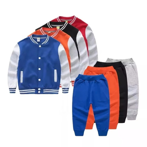 Boys Customized Solid Hooded Tracksuit Set Full Sleeve Drawstring Closure Jacket Side Pockets Elastic Waist Pants Casual Winter - Product Image 1