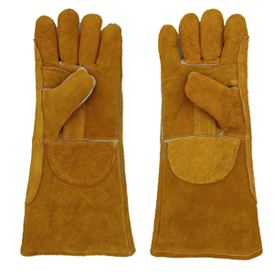High Performance Cowhide Leather Anti Cut Liner Heat Resistant Tig Welding Safety <b>Gloves</b> Most Popular Long Cuff Welder <b>Gloves</b> - Product Image 5