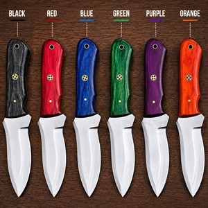 Couteau de camping Skinner personnalisé fait main en acier carbone 1095, pointe tombante, manche en bois, personnalisable avec étui en cuir, couteau cadeau OEM - Product Image 2