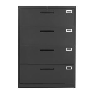 Armadietto Metallico a 4 Cassetti con Asta Appendiabiti Regolabile e Meccanismo di Chiusura - Soluzione di Archiviazione Alta - Product Image 1