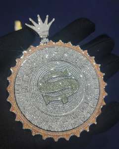 Chaîne personnalisée avec nom en moissanite VVS, style baguette, plaqué rhodium, argent 925, pendentif logo lettre, bijoux pour homme, style hip-hop glacé - Product Image 1