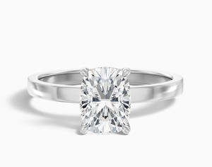Cushion Cut Moissanite <b>Ring</b> 925 Sterling <b>Silver</b> White Gold Plated Classic <b>Solitaire</b> Engagement Wedding <b>Ring</b> - Product Image 2